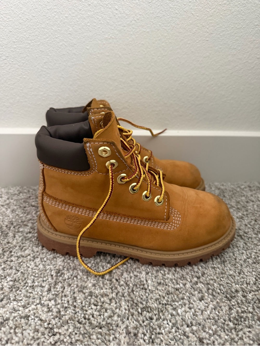 Timberland Wheat/Coffee Kids Lace-Up Boots